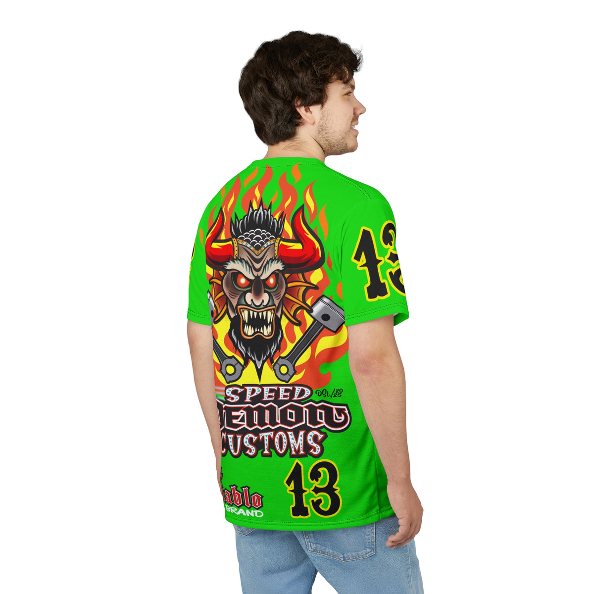 Very Special Speed Demon Customs HiViZ Super Tee — Extreme Edgy Graphics - Bad Attitude Custom Biker Riding Gear