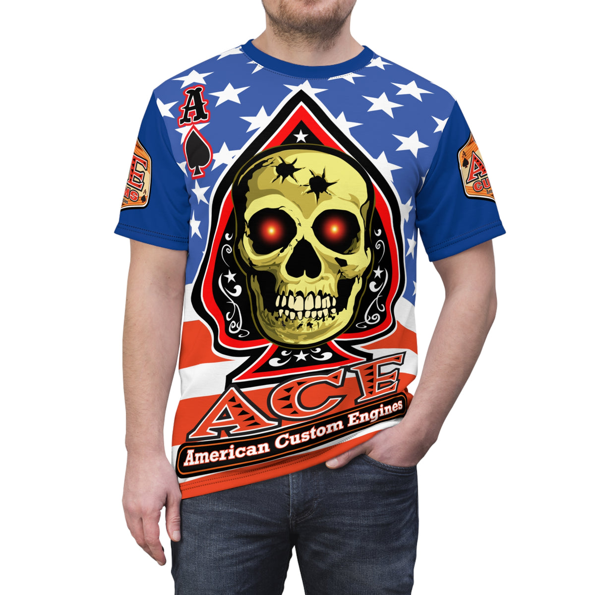 American Custom Engines ACE - Special Lumina Green  Ace of Spades Death Card High Visibility Graphics