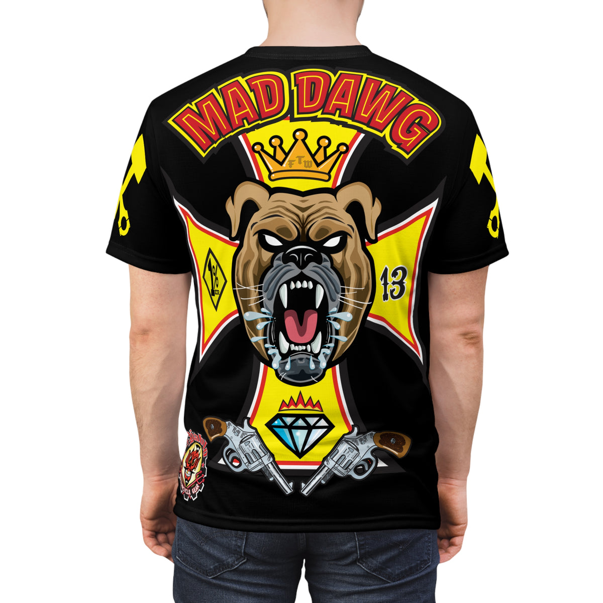 Mad Dawg Customs HiViz Americana - Motorcycle Riders Super Tee