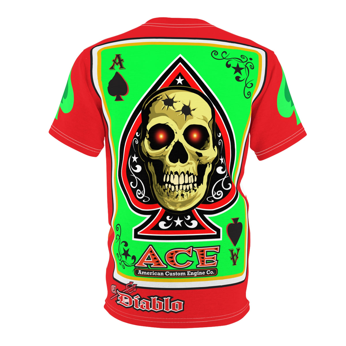 American Custom Engines ACE Americana Cut - Special Lumina Green  Ace of Spades Death Card High visibility Graphics