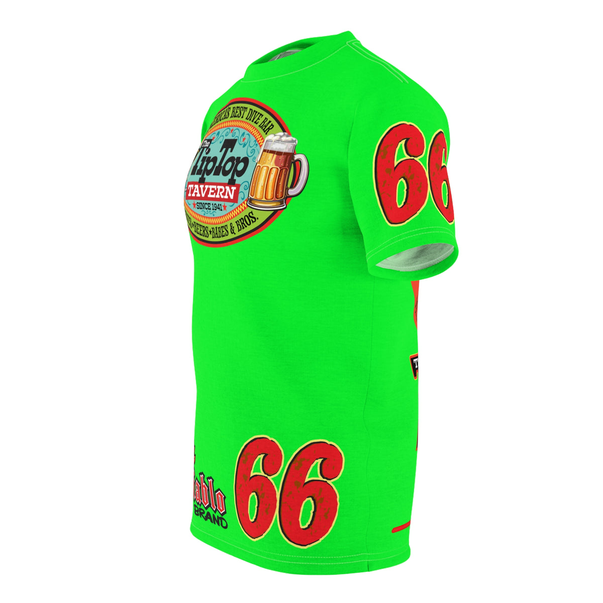 VERY SPECIAL Tip Top Tavern Dive Bar -HiViZ Lumina Green Super Riding Tee (*Limited Edition) - Florida's Best Dive Bar, Bikes Beers Babes & Bros. - Honouring Biker Bars