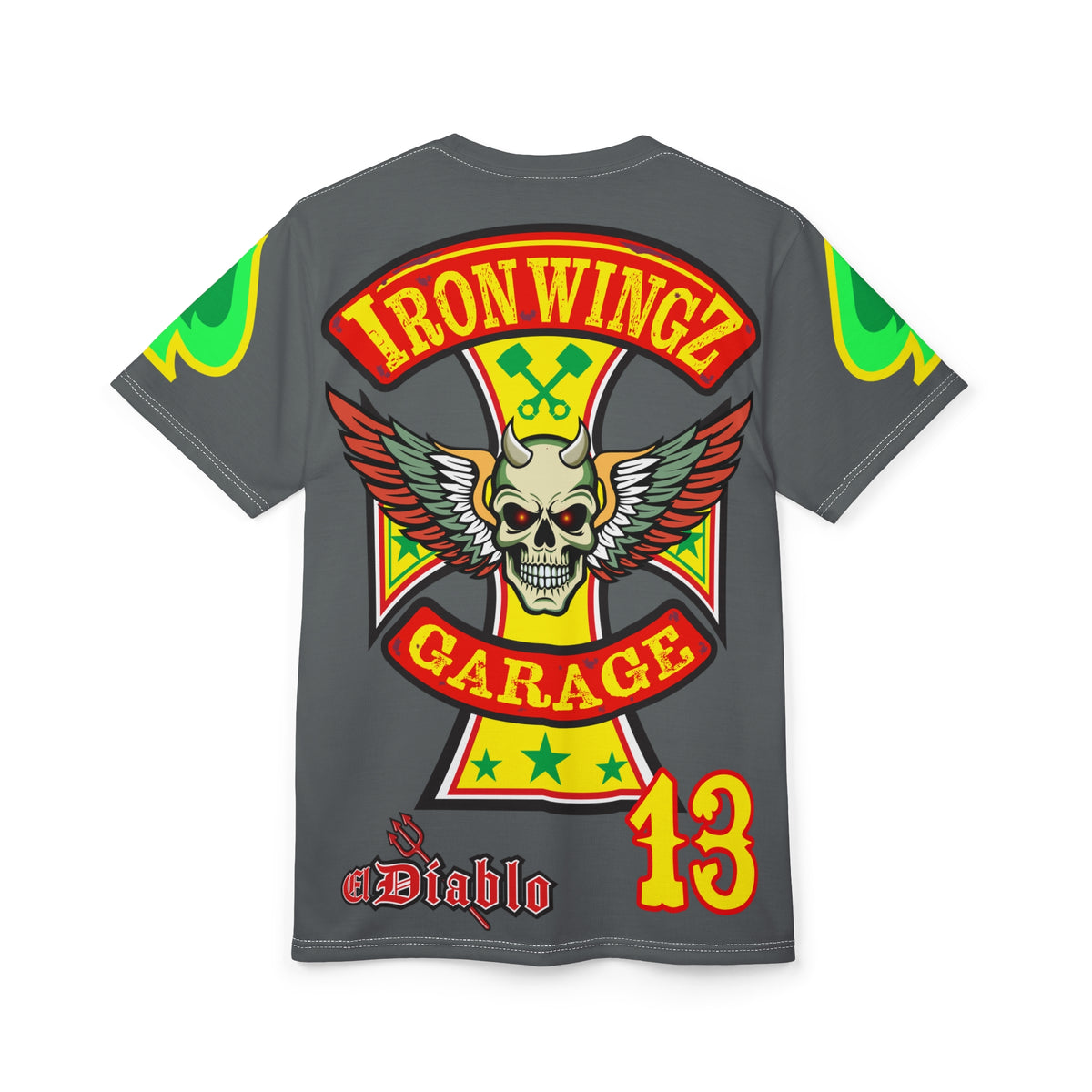 Iron Wingz Custom Motorcycle Unisex Super Tee - Bold Graphic Tee for Bikers