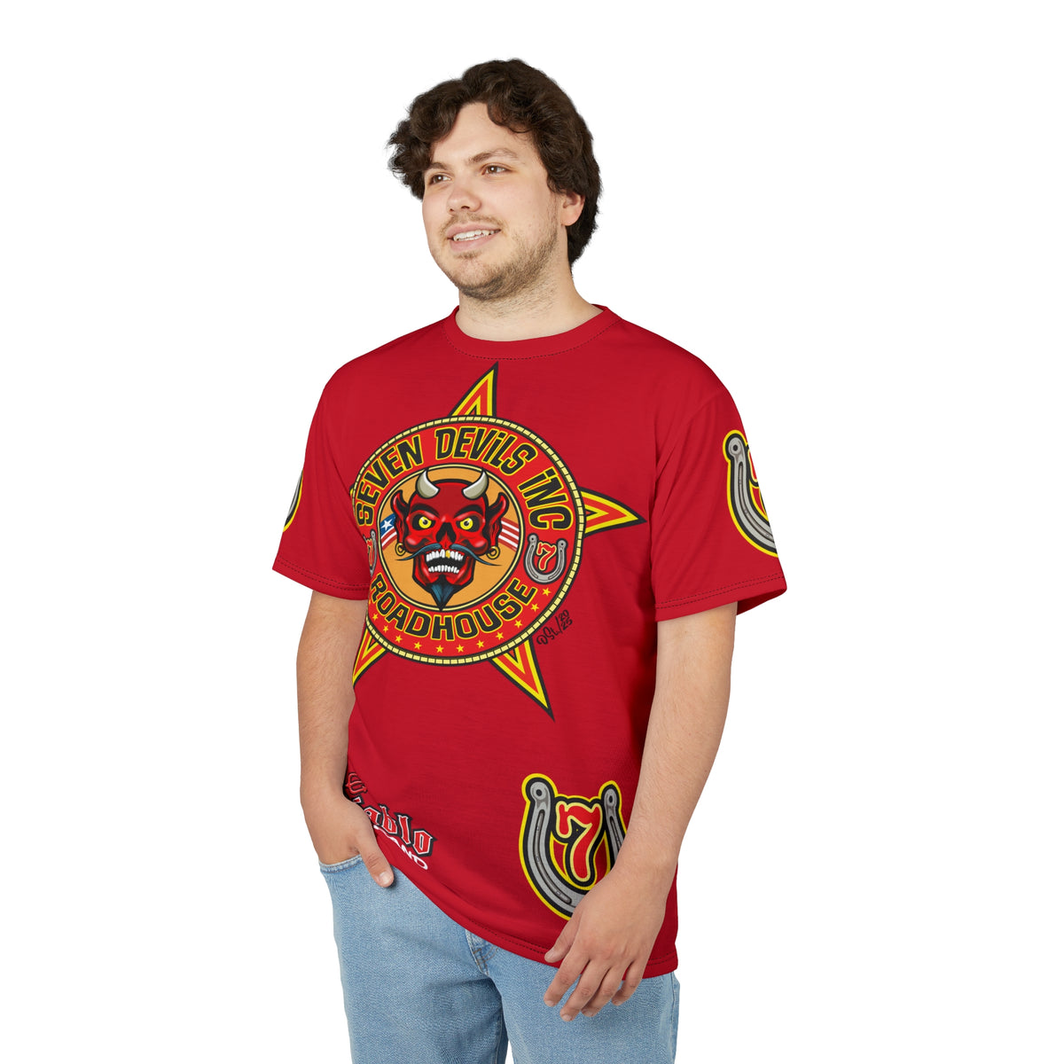 Seven Devils Inc. Roadhouse Deluxe HiViz Graphic Tee - Motorcycle Custom Riding Super Tee