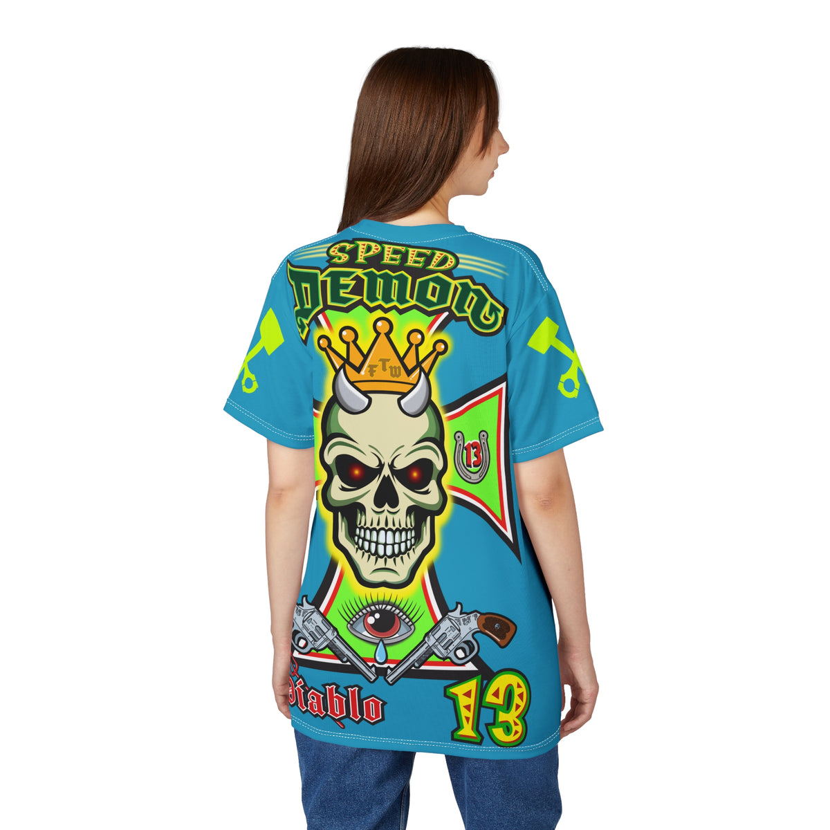 Speed Demon Hellfire HiViz Super Tee - THE Perfect Motorcycle Riding Tee - High Comfort & Perfect Fit Super Tee