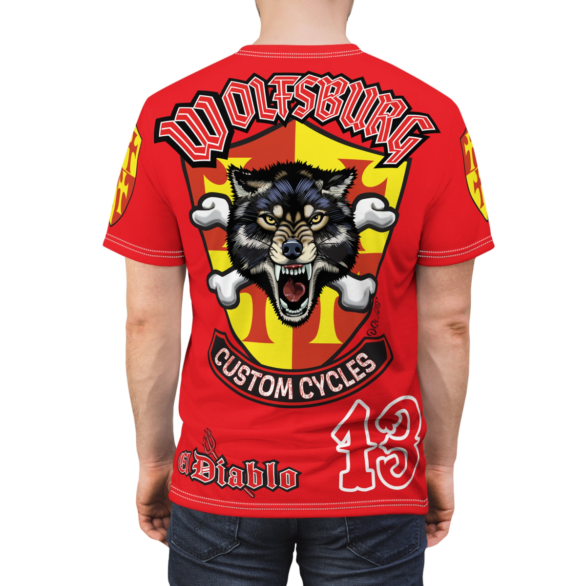 Wolfsburg Custom Cycles HiViz Graphic Super Tee for Bikers