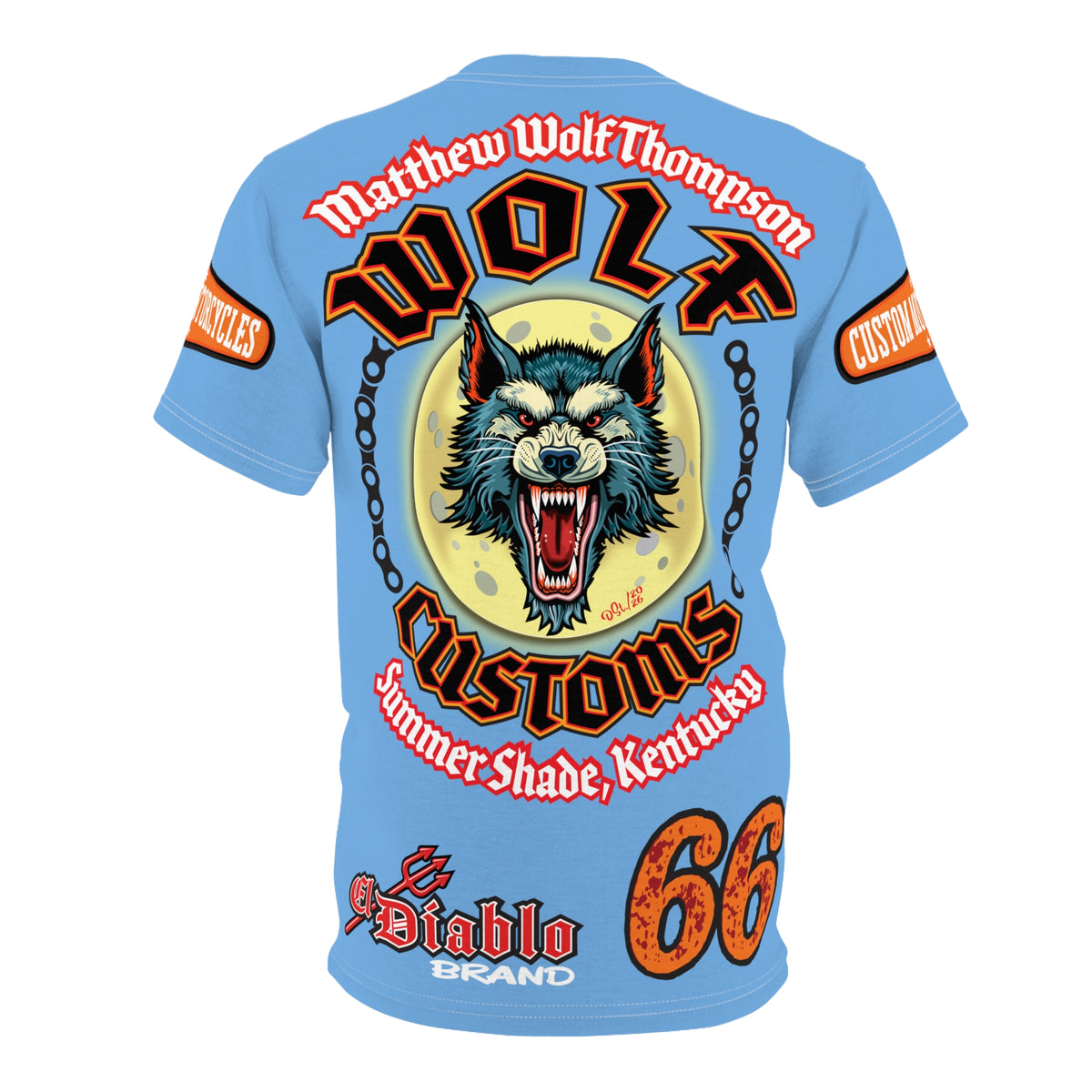 SRT MWT Wolf Customs Motorcycle Super Riding Tee — Viciously Cool High Performance Motorcycle Riding Shirt