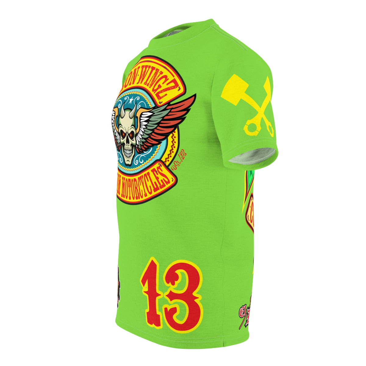 VERY Special HIVIZ Iron WingZ Customs Graphic Super Tee, Edgy Streetwear, Customized Apparel, Gift for Bikers