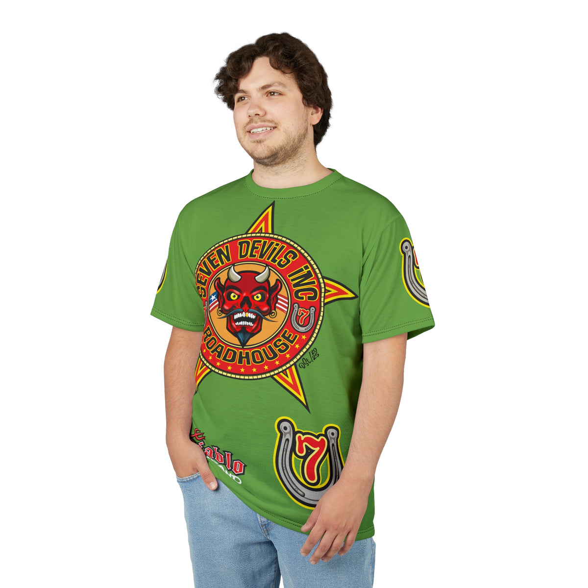 Seven Devils Inc. Roadhouse HiViz Graphic Tee - Motorcycle Custom Riding Super Tee