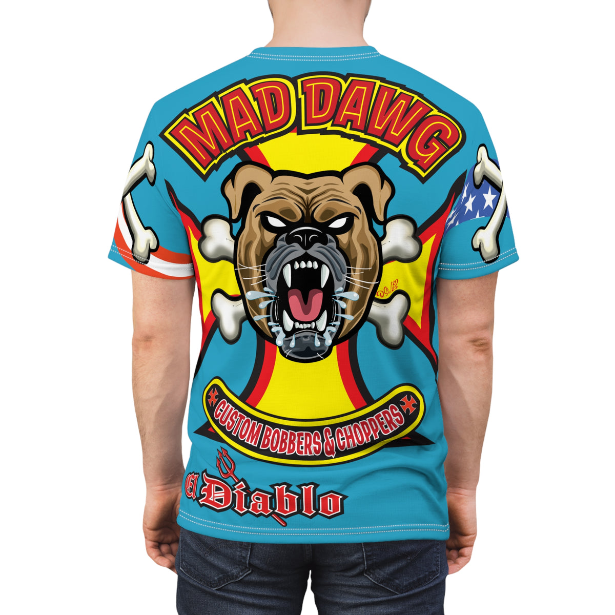 Mad Dawg Customs, Edgy Motorcycle Apparel, HiViz Custom Riding TEE, Rebel Fashion, Biker Style