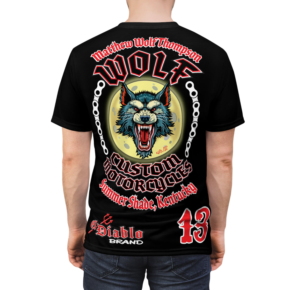 MWT Wolf Custom Motorcycles Super Tee — Viciously Cool High Performance Motorcycle Riding Shirt
