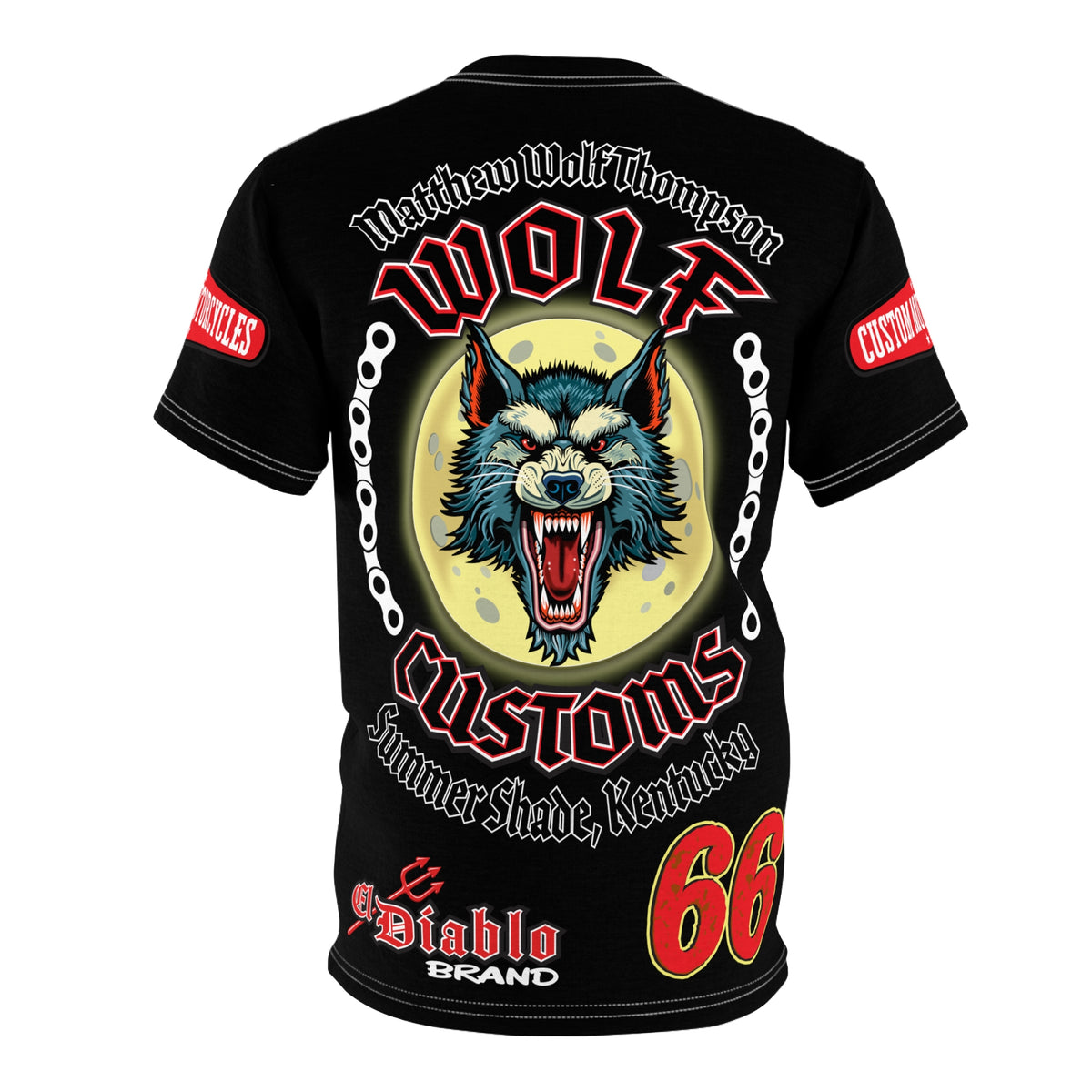 MWT Wolf Custom Motorcycles Super Tee — Viciously Cool High Performance Motorcycle Riding Shirt