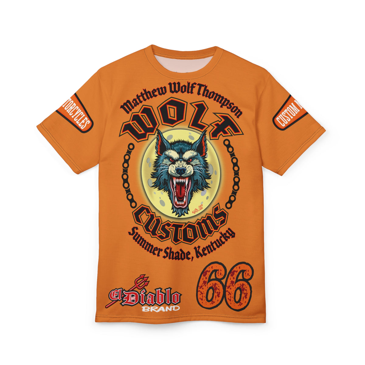 MWT Wolf Custom Motorcycles Super Tee — Viciously Cool High Performance Motorcycle Riding Shirt