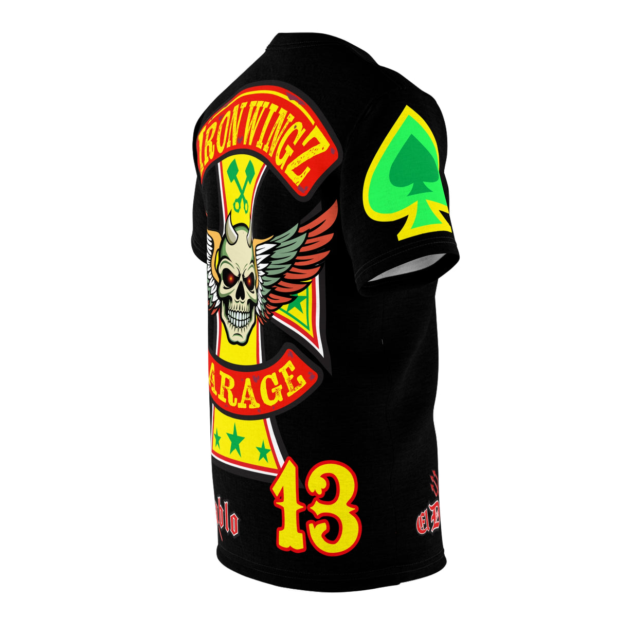 Iron Wingz Custom Motorcycle Unisex Super Tee - Bold Graphic Tee for Bikers