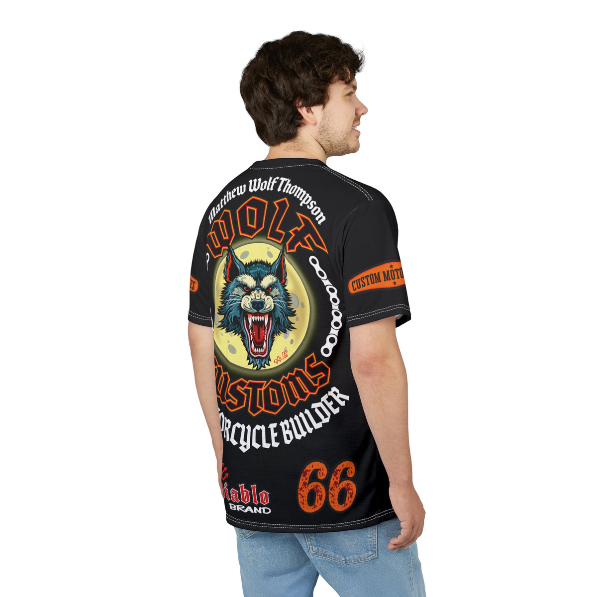 MWT Wolf Custom Motorcycles Super Tee — Viciously Cool High Performance Motorcycle Riding Shirt