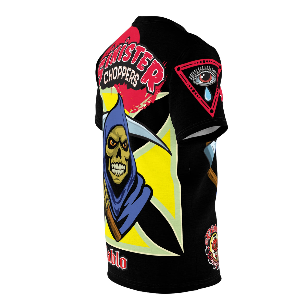 Sinister Choppers HiViz Super Tee - The Dark Reaper Rides Again !!!!