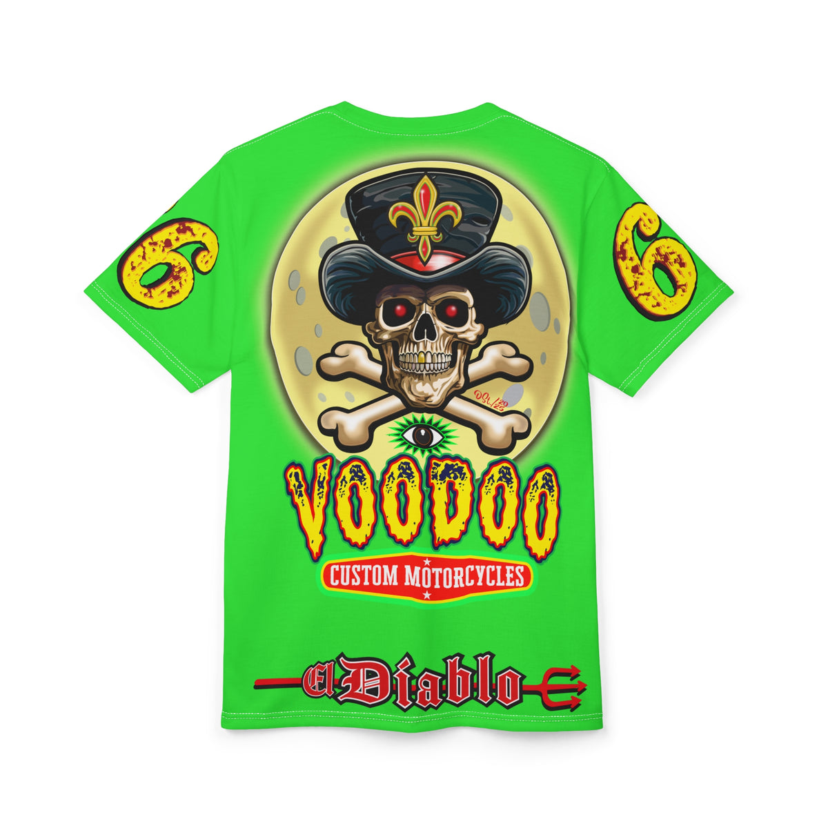 Voodoo Nightmare 66  Ultimate Motorcycle HiViz Super Tee, XLGraphics , Custom Riding Apparel