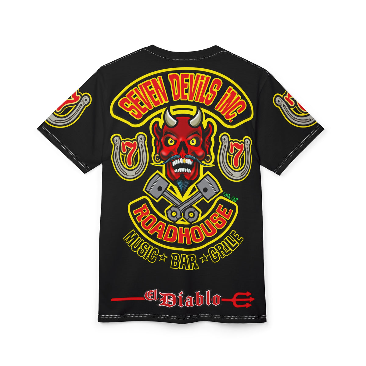 Seven Devils Inc. Roadhouse Graphic Tee - Motorcycle Custom Riding Super Tee