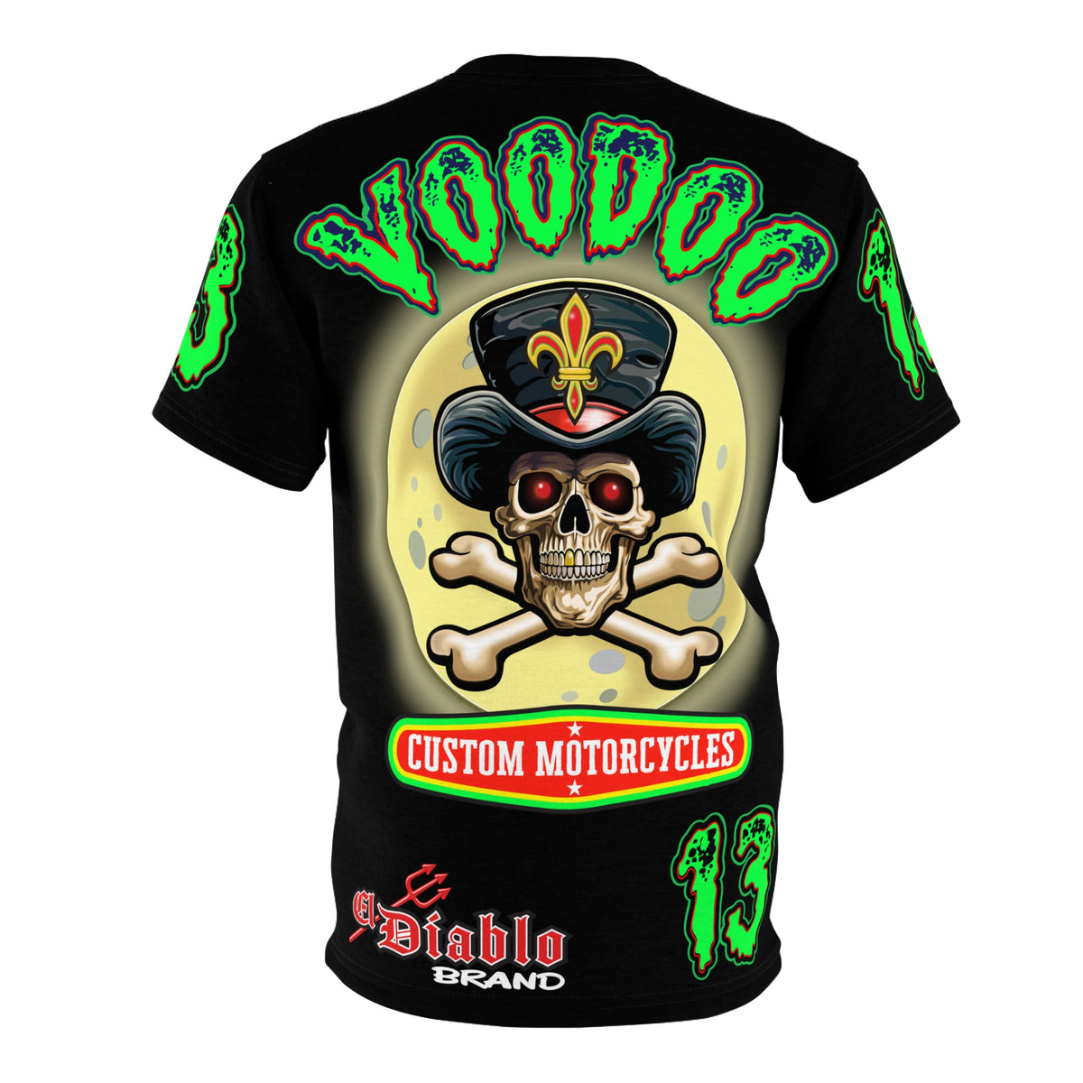 Voodoo Motorcycles HiViz Badass Super Tee, Unique Graphic Tee, Custom HiViZ Apparel