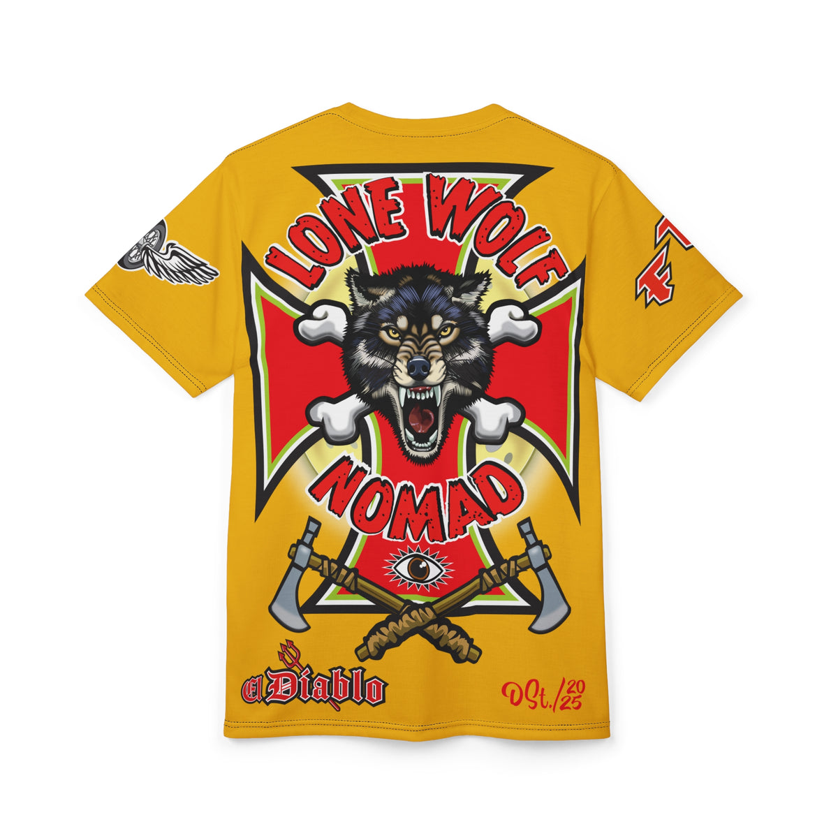 Lone Wolf Nomad HiViz Super Tee - For The Independent No Club Bikers For Life