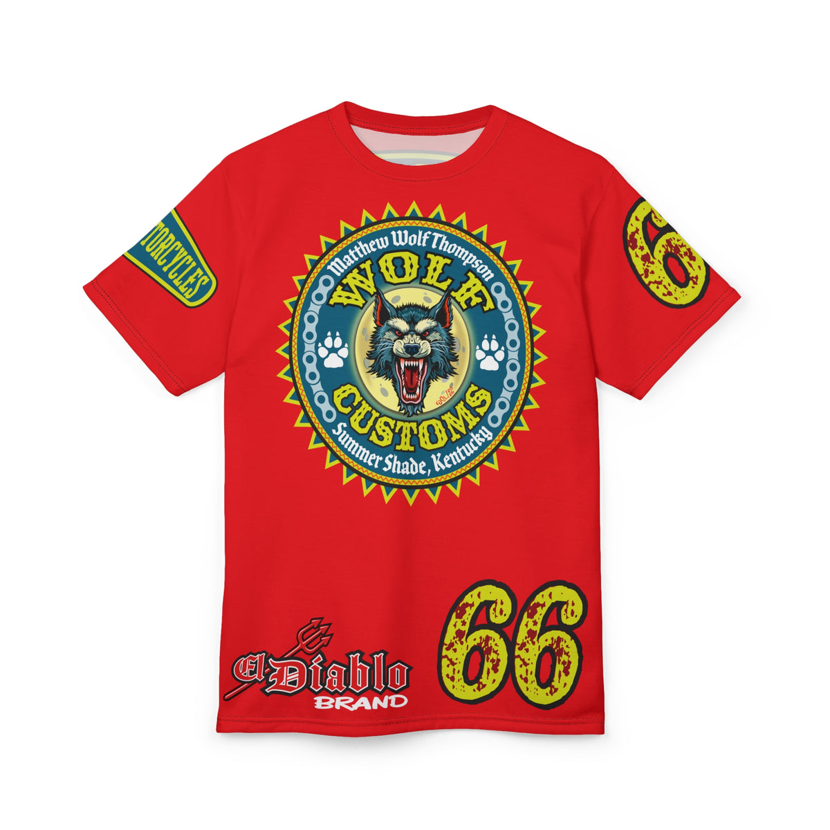 MWT Wolf Customs '66 Graphic HiViZ Super Tee — Retro Motorcycle Club Shirt, The Best Biker Riding Tee EVER !!!