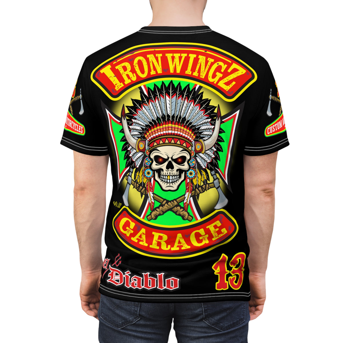 Iron Wingz Garage HiViZ Motorcycle Rider Super Tee