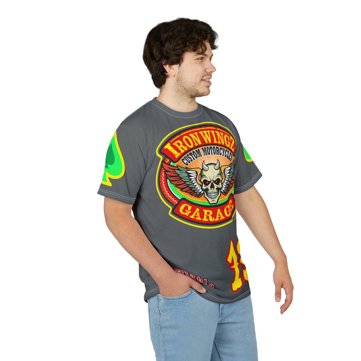 Iron Wingz Custom Motorcycle Unisex Super Tee - Bold Graphic Tee for Bikers