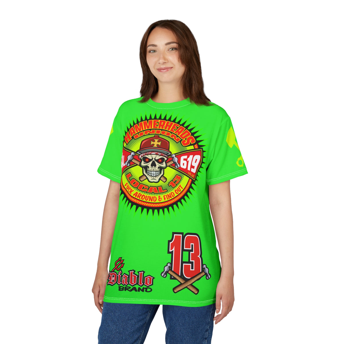 Very Special Hammerheads Union Local 13 - SoCal 619 Special Edition - Custom HiViz Motorcycle Riding Tee Shirt _ Super Comfort and Fit