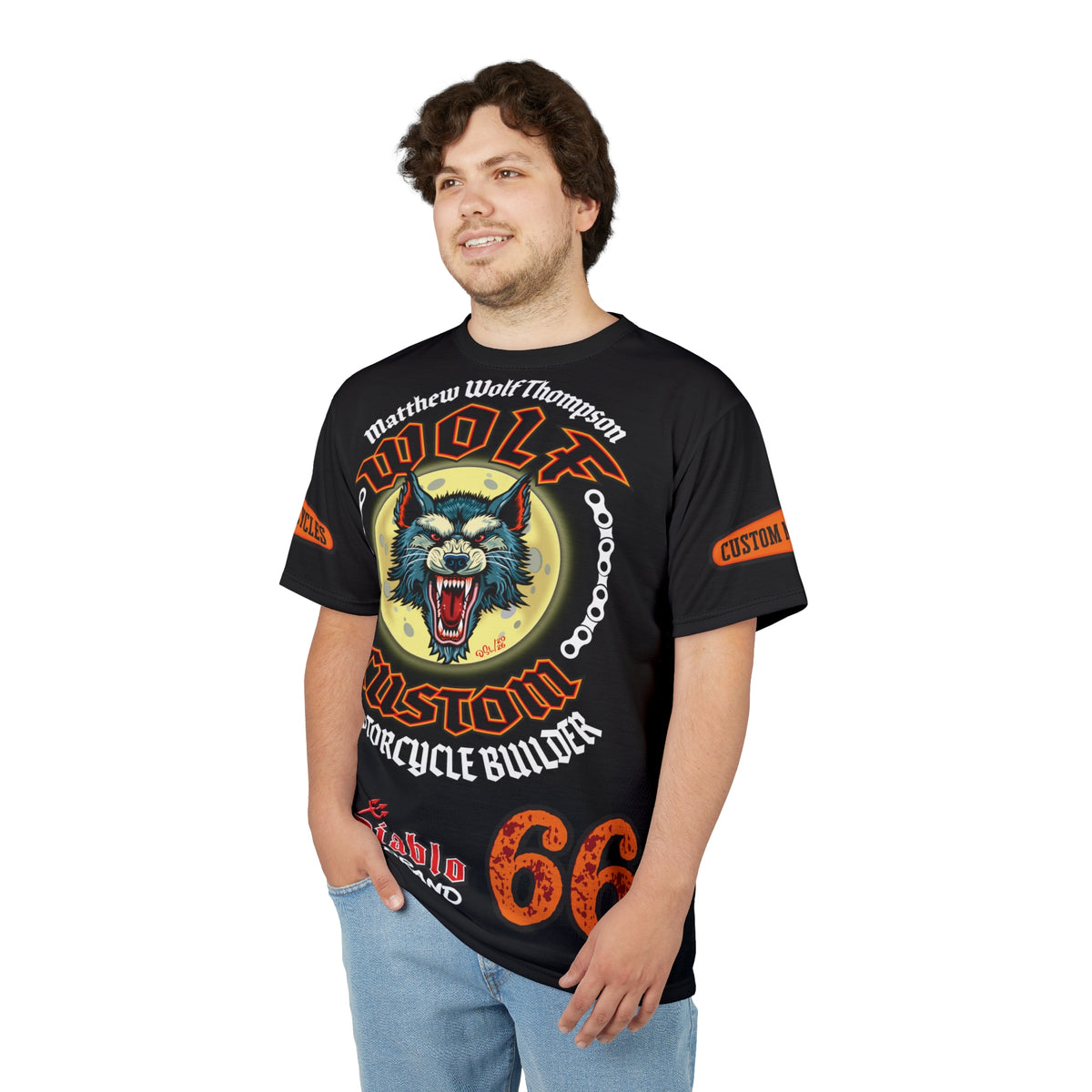 MWT Wolf Custom Motorcycles Super Tee — Viciously Cool High Performance Motorcycle Riding Shirt