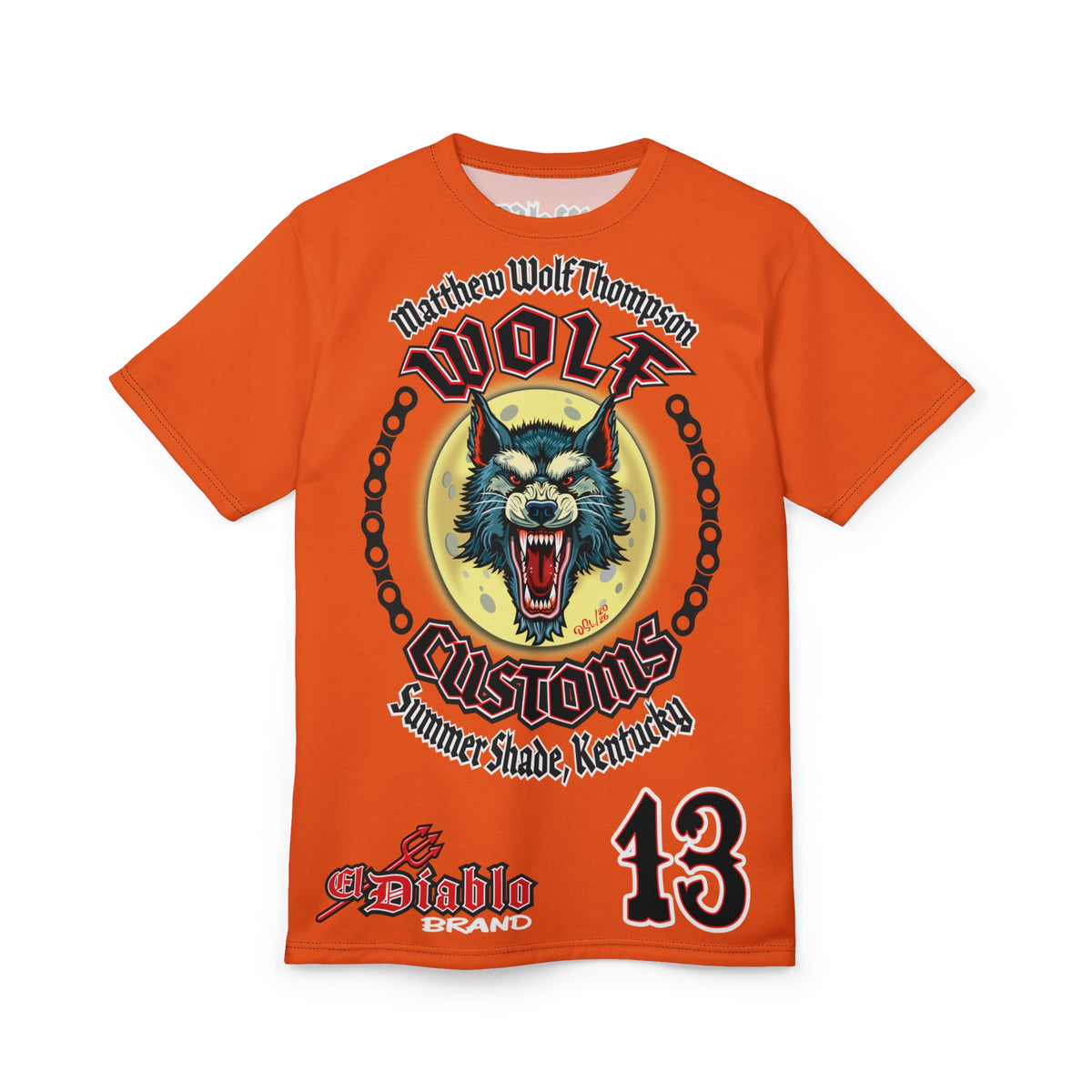 MWT Wolf Customs Motorcycles Super Tee — Viciously Cool High Performance Motorcycle Riding Shirt
