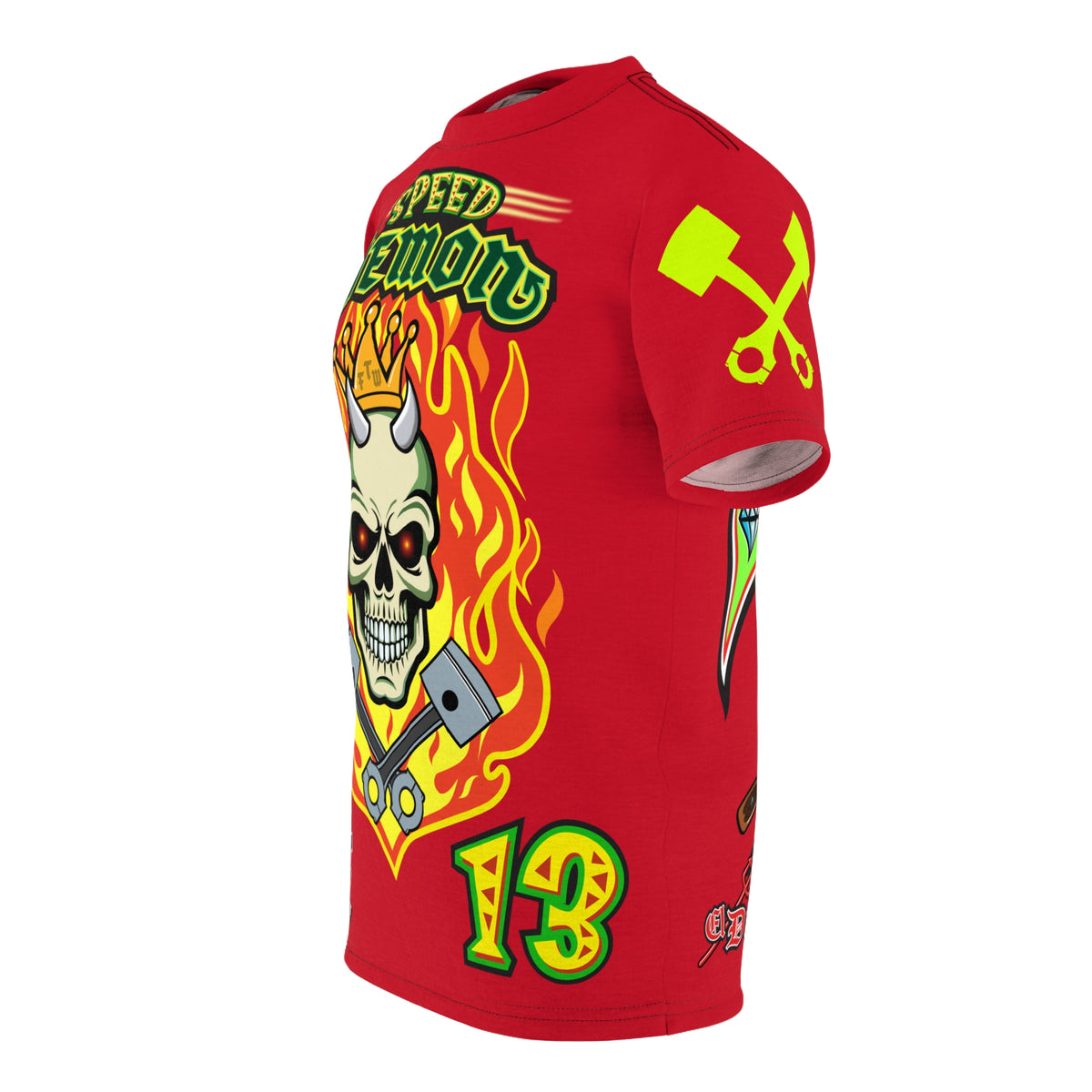 Speed Demon Hellfire HiViz Super Tee - THE Perfect Motorcycle Riding Tee - High Comfort & Perfect Fit Super Tee