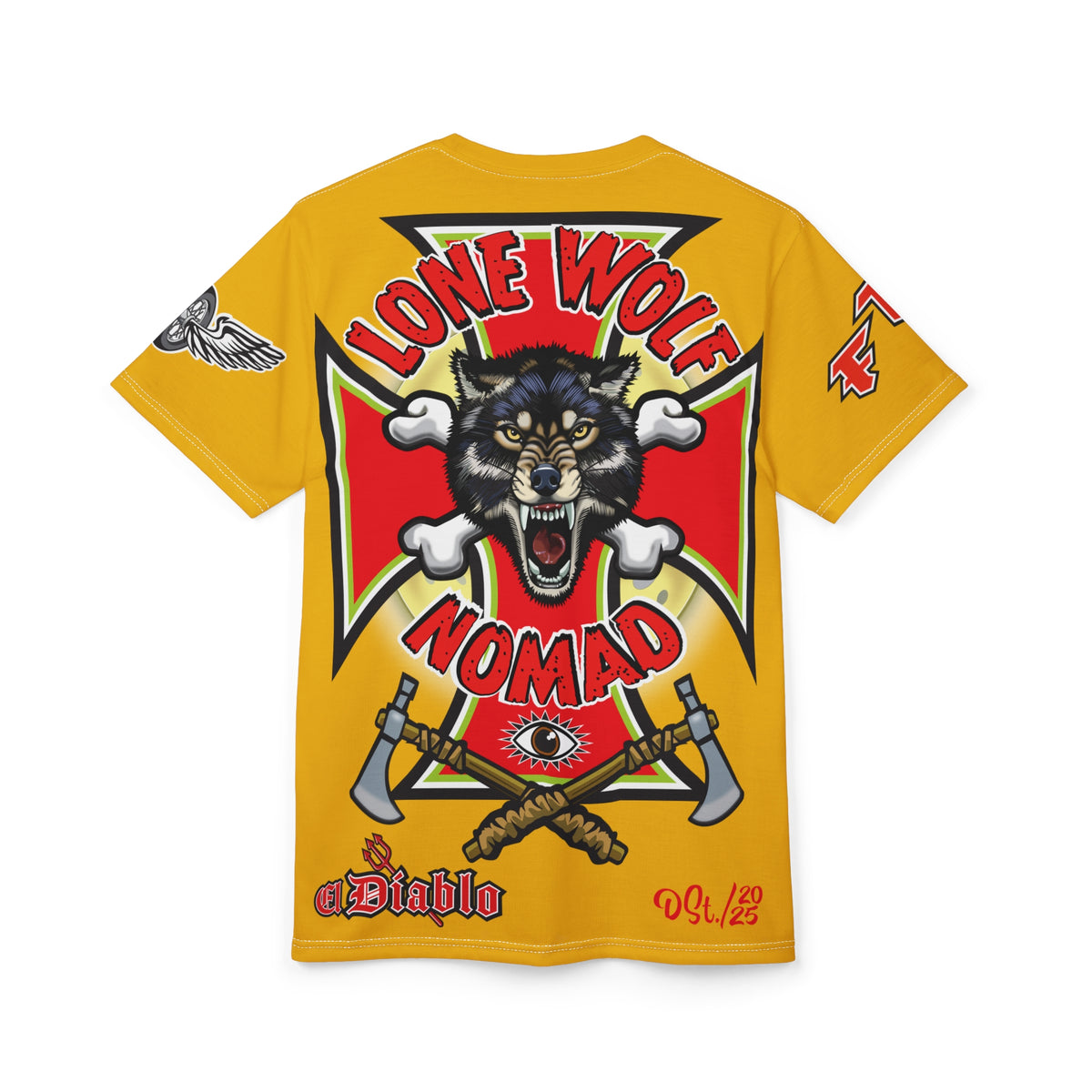 Lone Wolf Nomad HiViz Super Tee - For The Independent No Club Bikers For Life