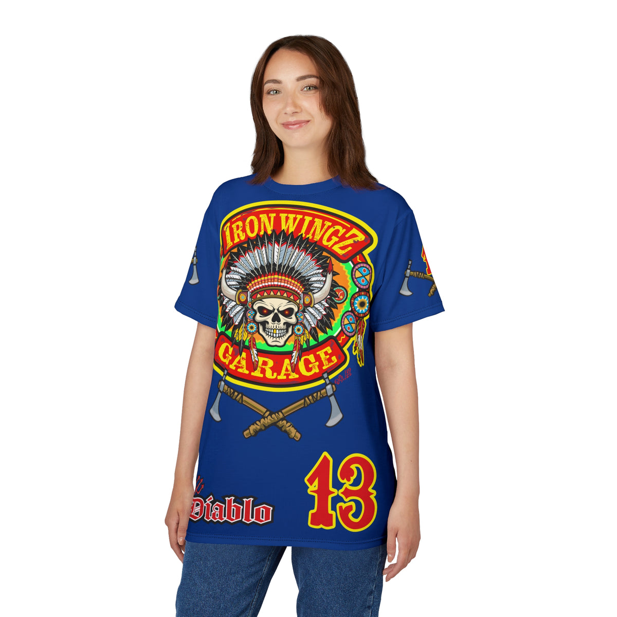 Iron Wingz Garage HiViZ Motorcycle Rider Super Tee