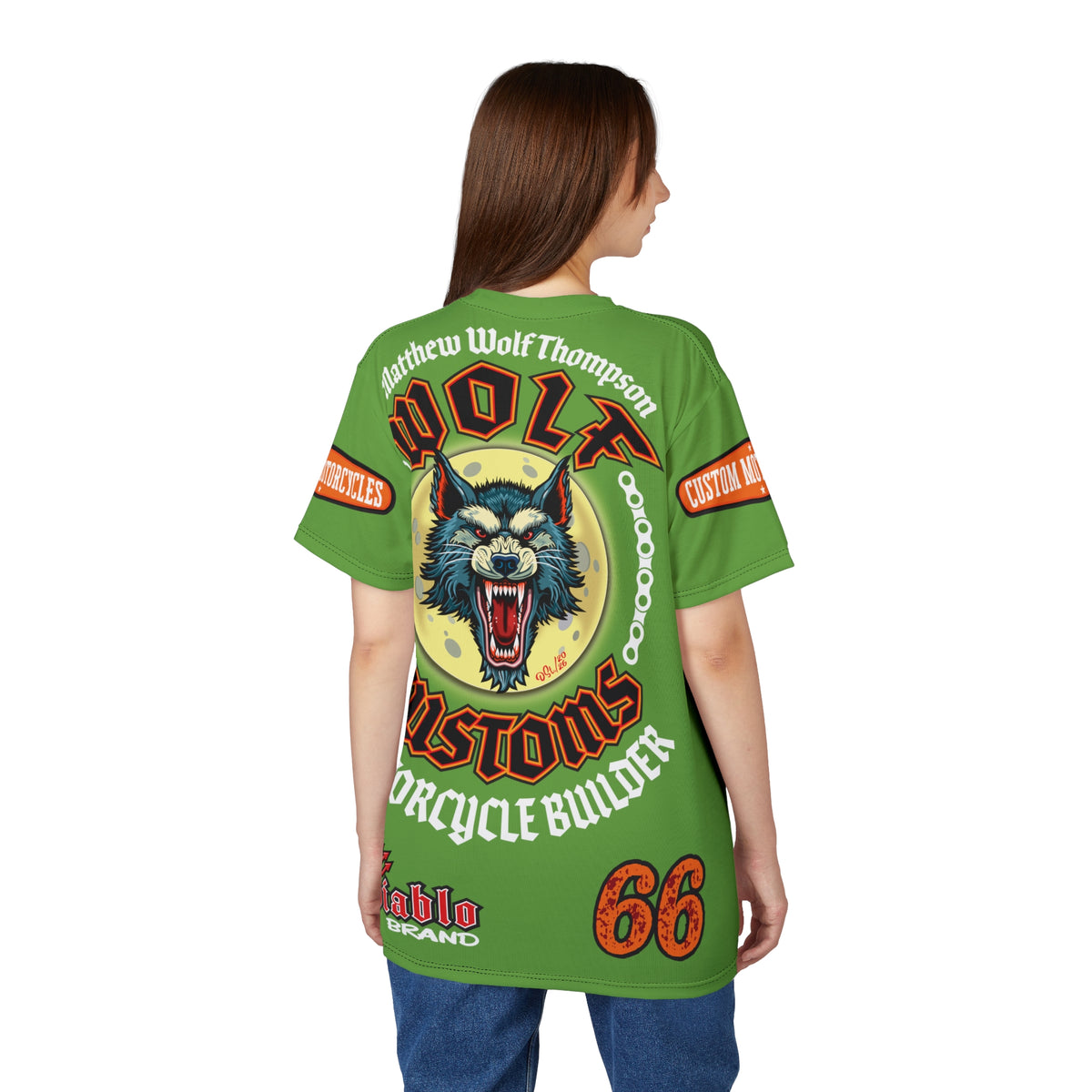 SRT MWT Wolf Custom Motorcycles Super Riding Tee - Viciously Cool High Performance Motorcycle Riding Shirt