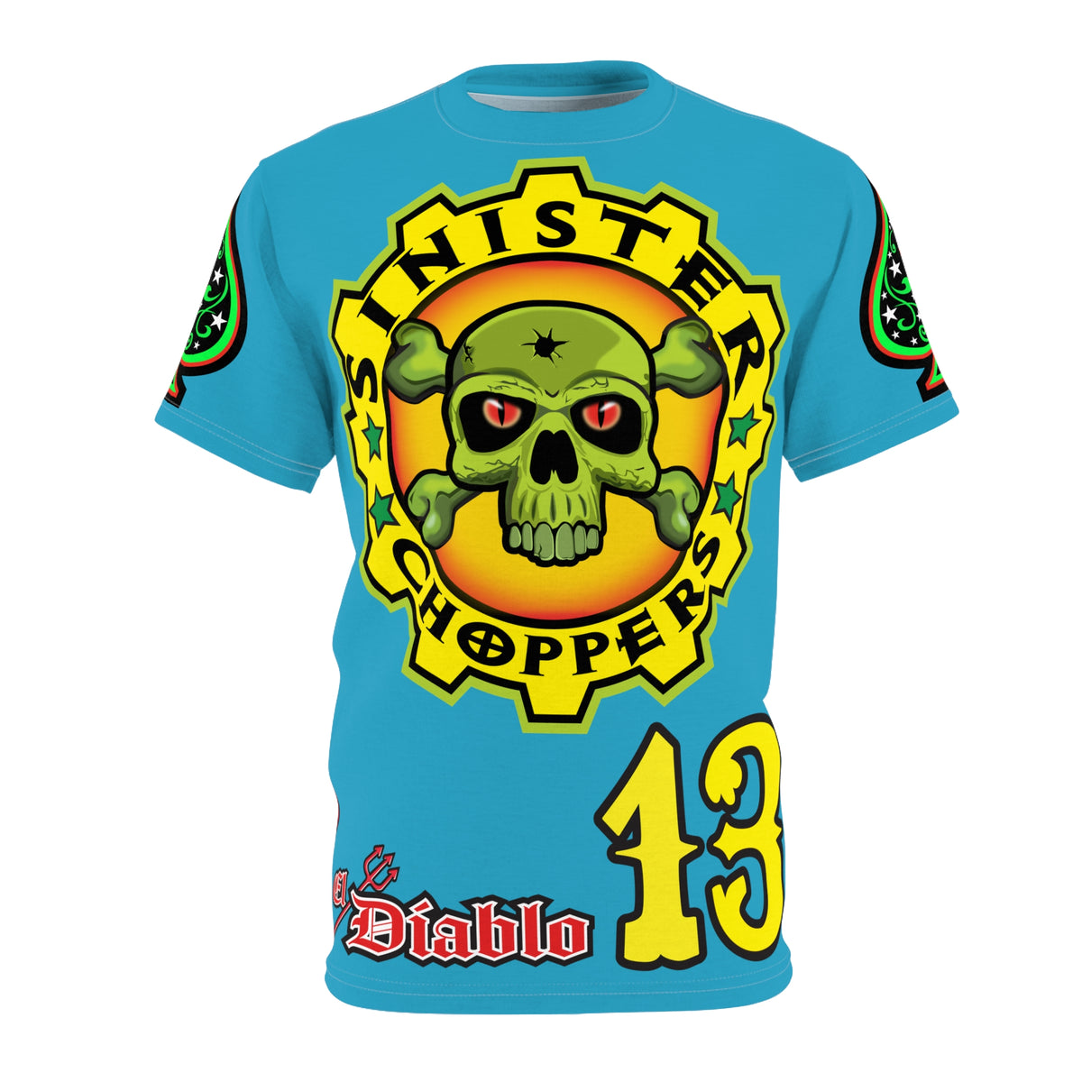 Sinister Choppers Electric Blue Spectacular Road Warrior Super Tee