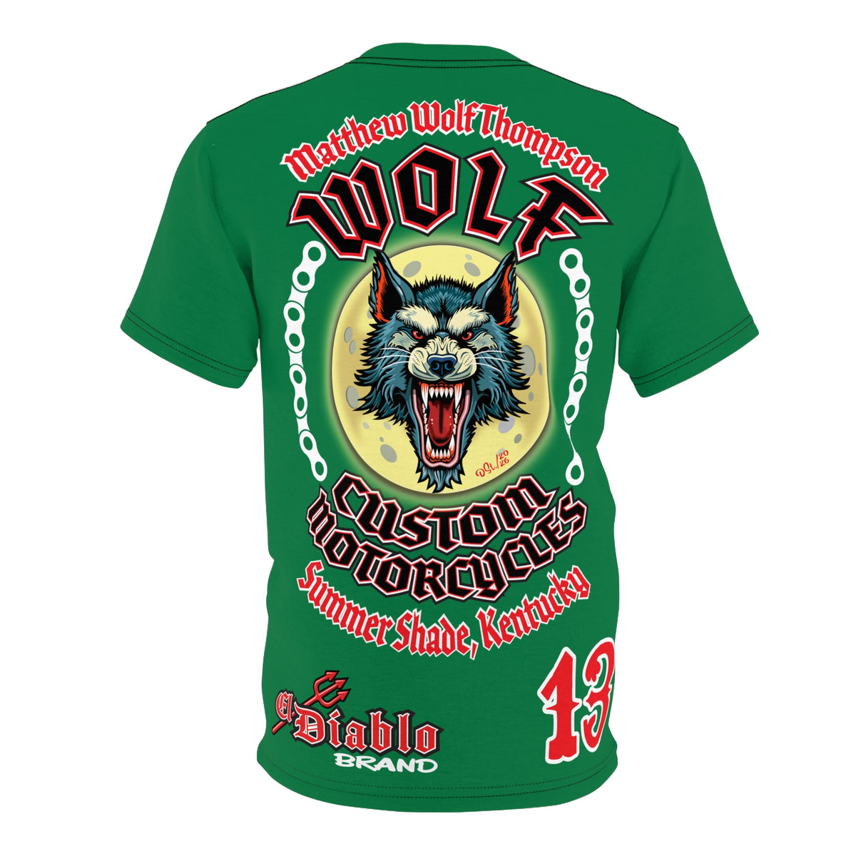 MWT Wolf Custom Motorcycles Super Tee — Viciously Cool High Performance Motorcycle Riding Shirt