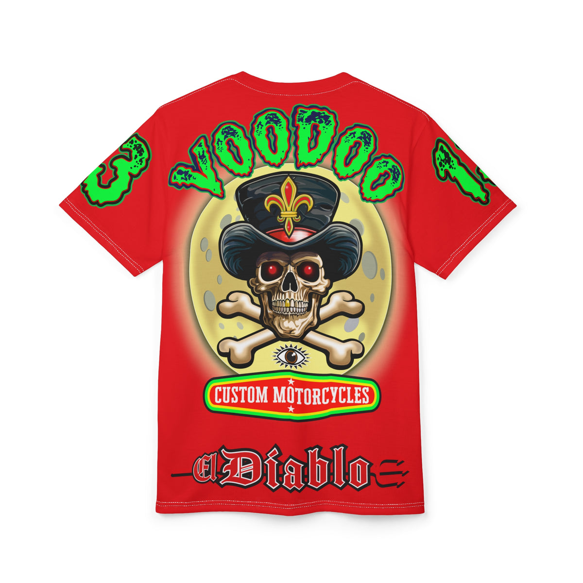 Voodoo Custom Motorcycles HiViz Super Tee, Unique XL Graphics, Custom HiViz Apparel