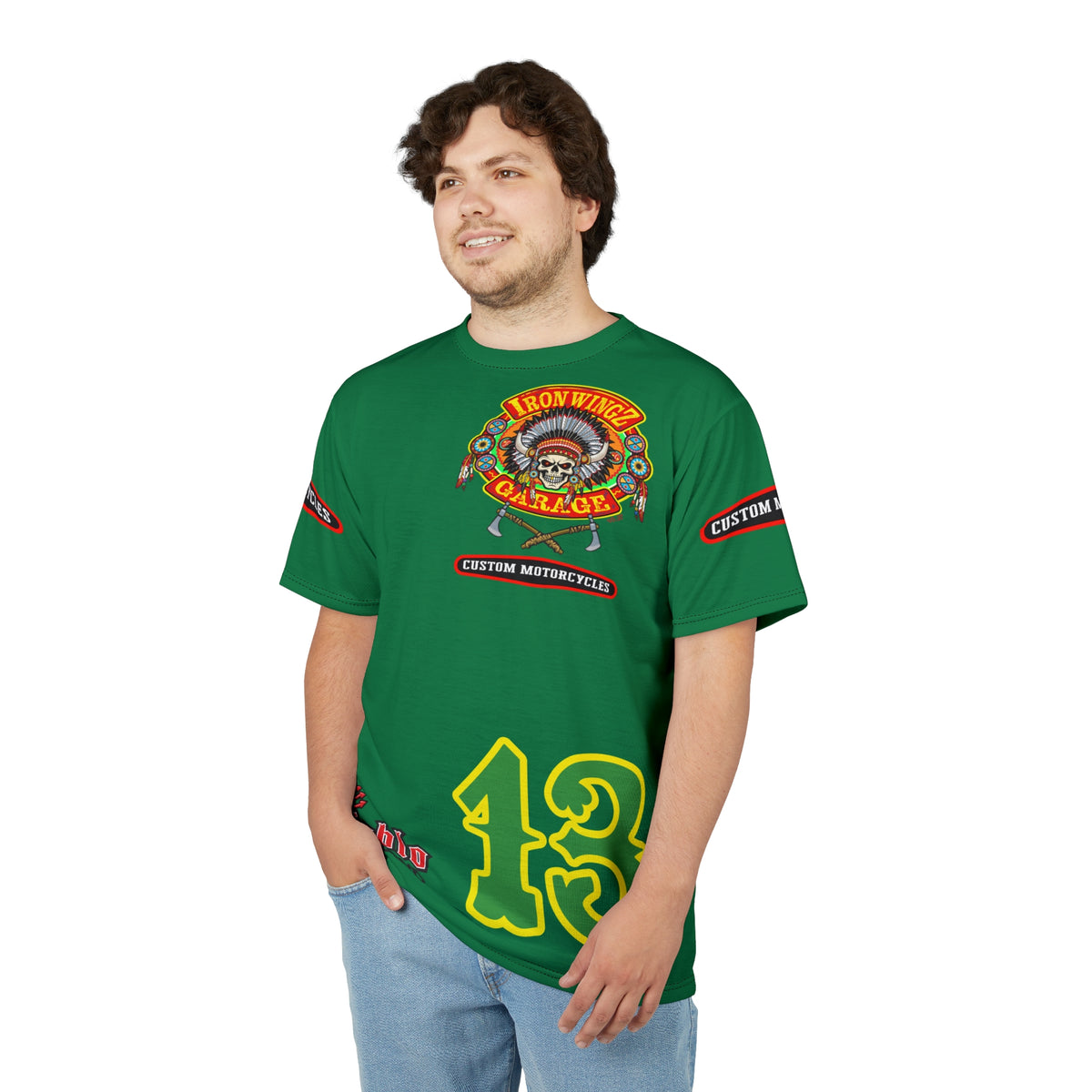SRT Iron WingZ Garage Custom Biker Riding Super Tee - Retro Vintage Graphic Style