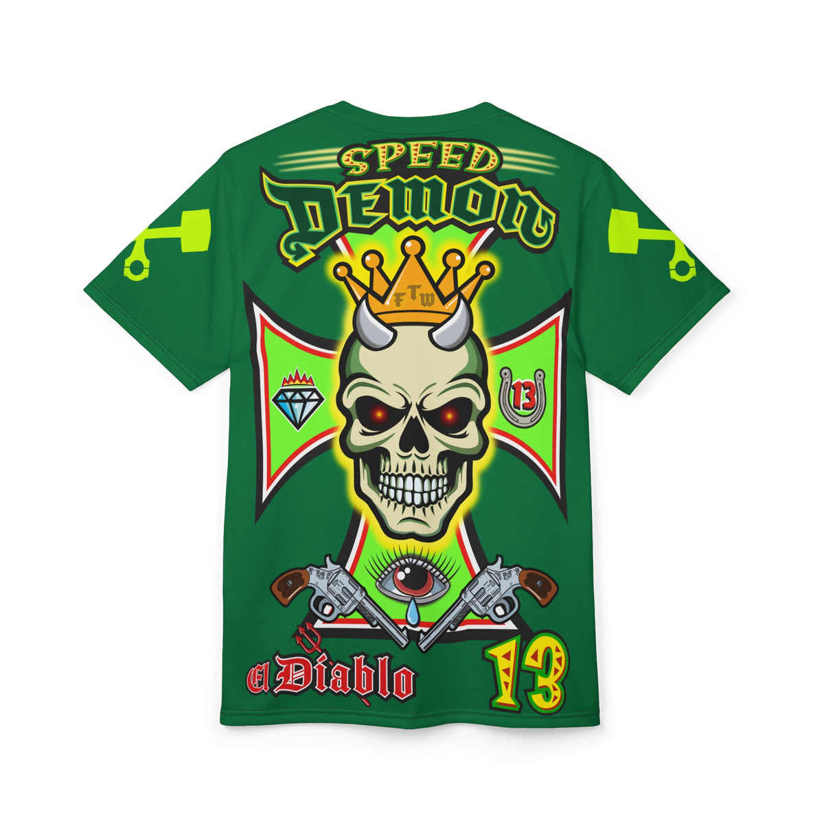 Speed Demon Hellfire HiViz Super Tee - THE Perfect Motorcycle Riding Tee - High Comfort & Perfect Fit Super Tee