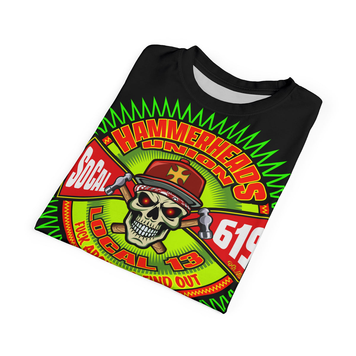 Hammerheads Union Local 13 -  SoCal 619 Special Edition - Custom HiViz Motorcycle Riding Tee Shirt _ Super Comfort and Fit