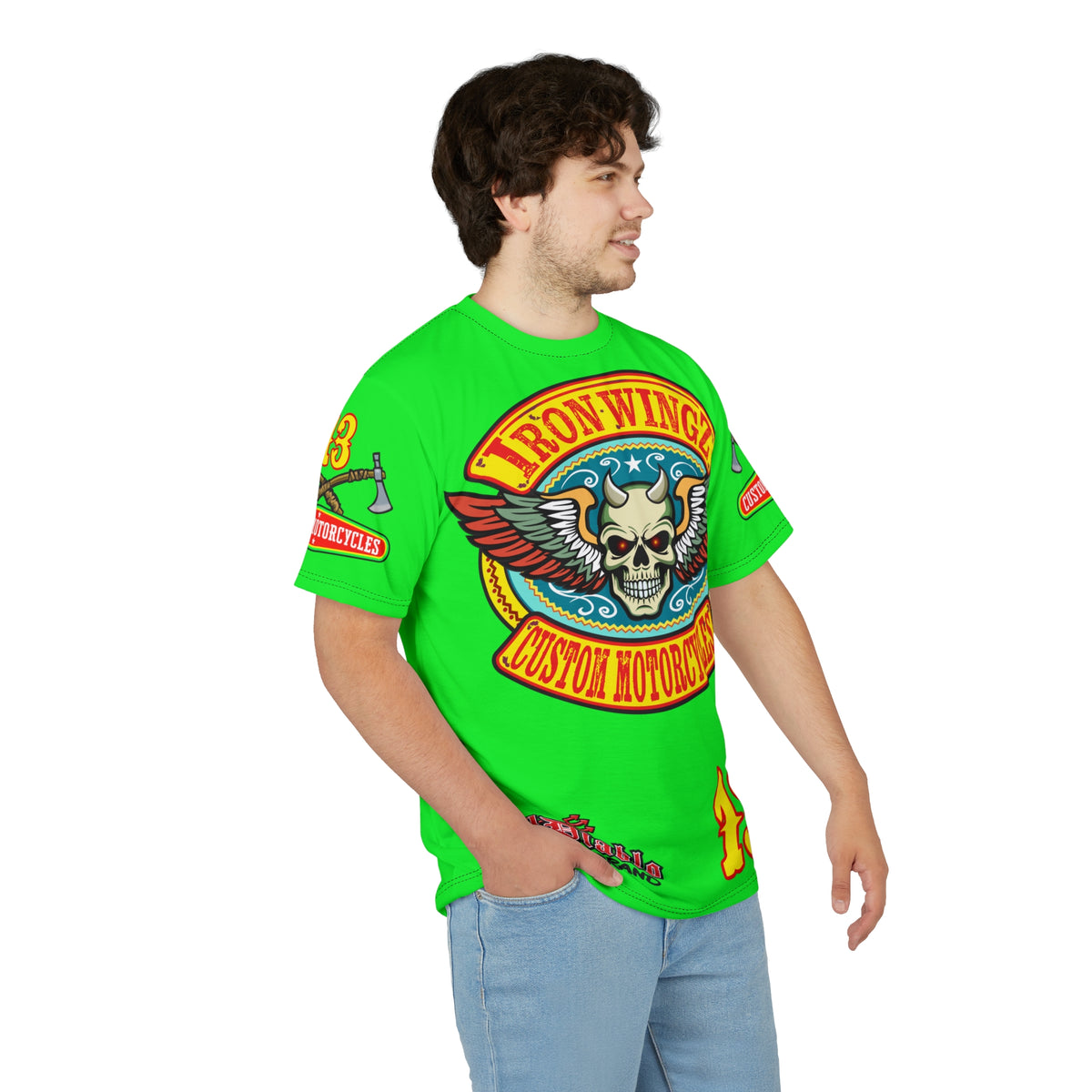 Very Special Iron Wingz Garage HiViZ  Lumina Motorcycle Rider Super Tee