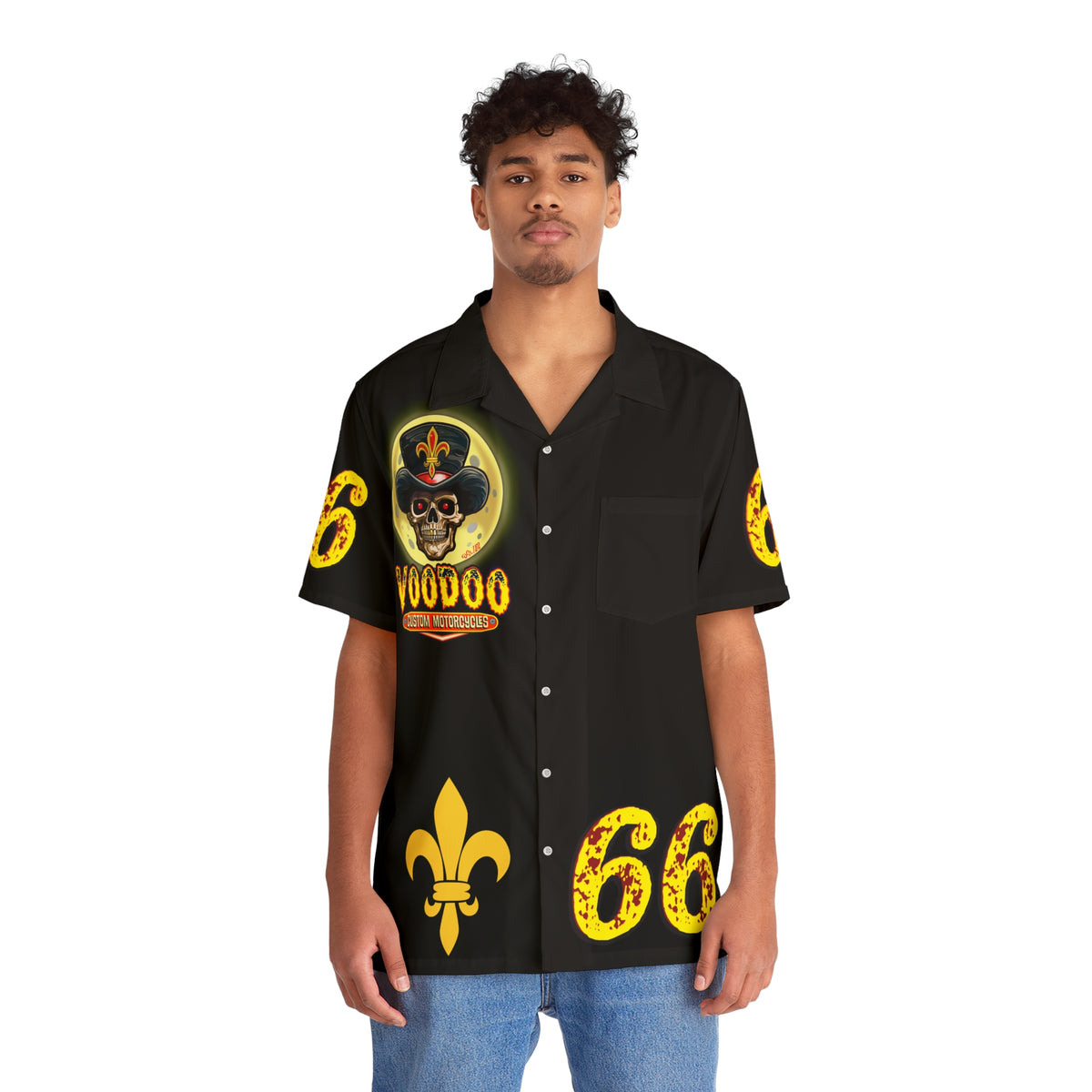 Big Bopper Men's Hawaiian Shirt - Loose, Comfortable Button Up Shirt for Easy Breezy Riding - Sizes to 5XL
