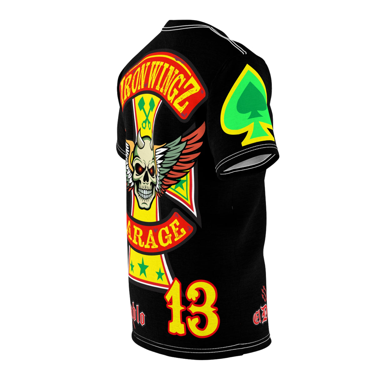 Iron Wingz Custom Motorcycle Unisex Super Tee - Bold Graphic Tee for Bikers