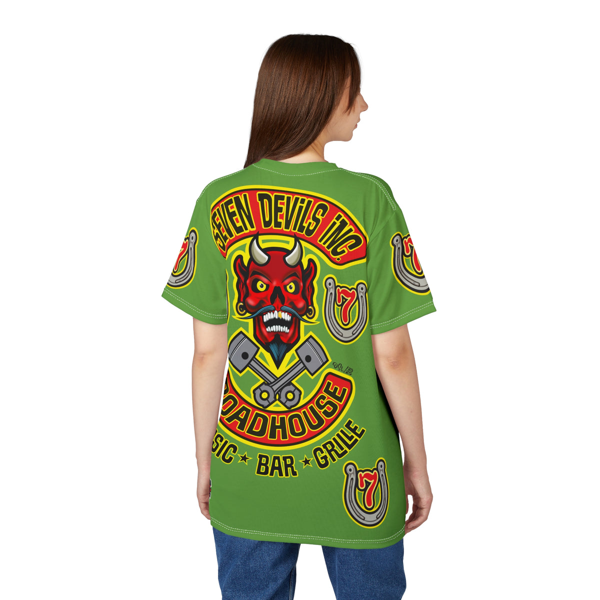 Seven Devils Inc. Roadhouse HiViz Graphic Super Tee - Motorcycle Custom Riding Tee