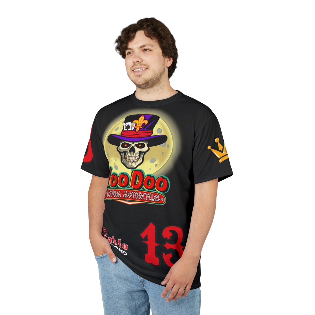 VooDoo Custom Motorcycles BLACK MAGIC - Retro Graphics Biker Tee