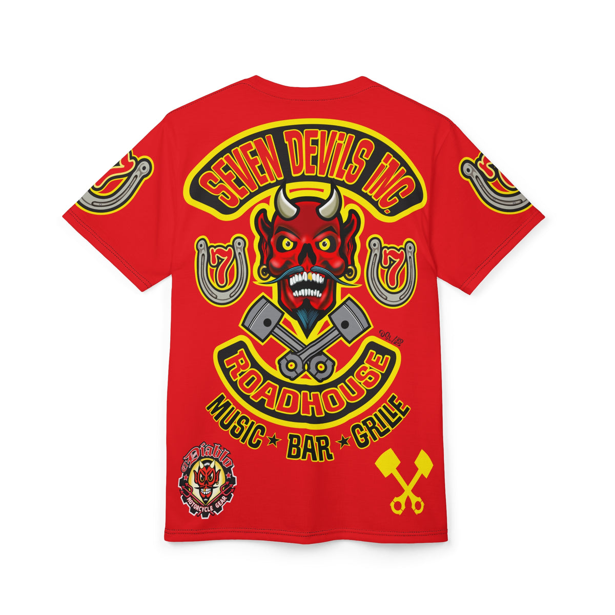 Seven Devils Inc. Roadhouse HiViz Graphic Tee - Motorcycle Custom Riding Super Tee