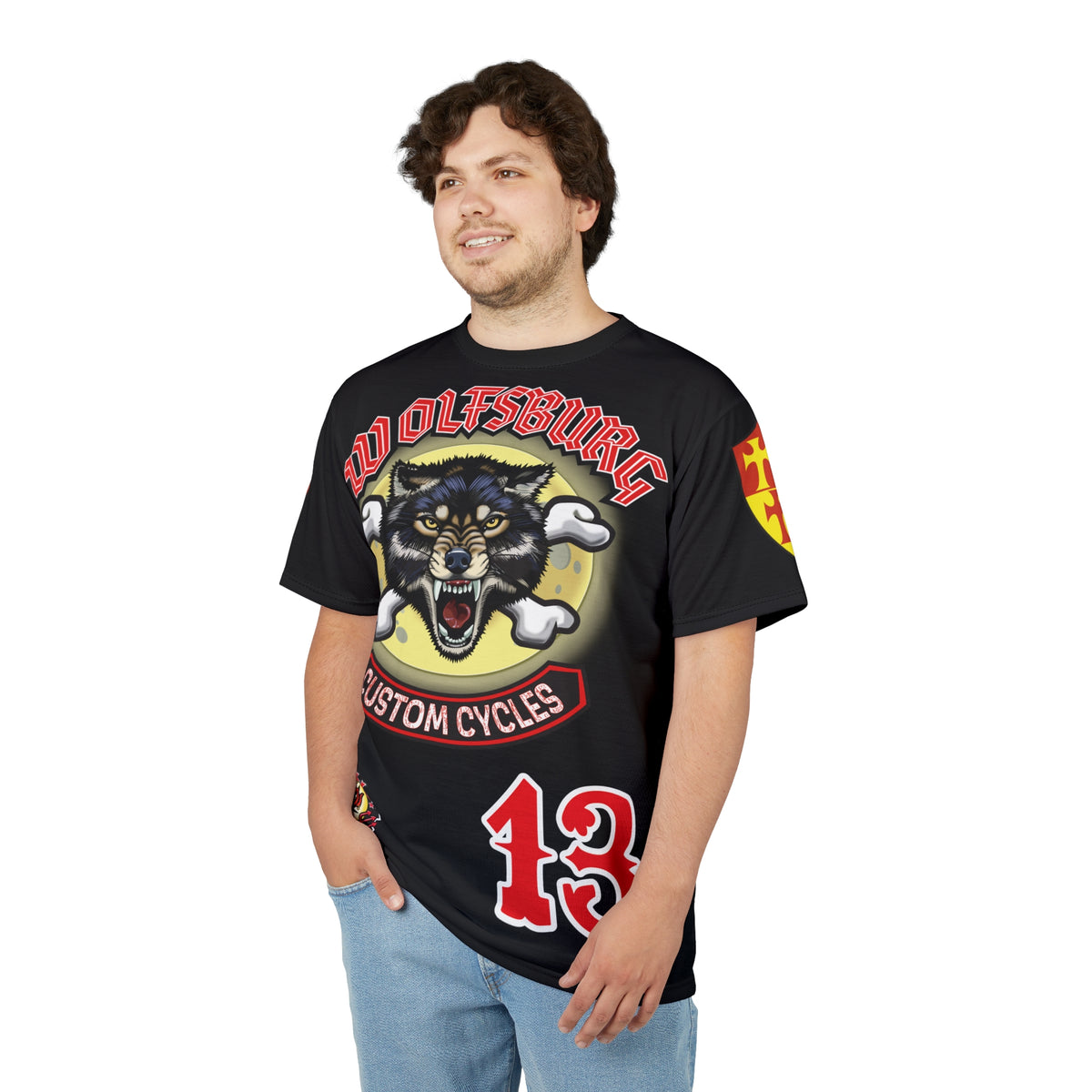 Wolfsburg Custom Cycles HiViz Graphic Super Tee for Bikers