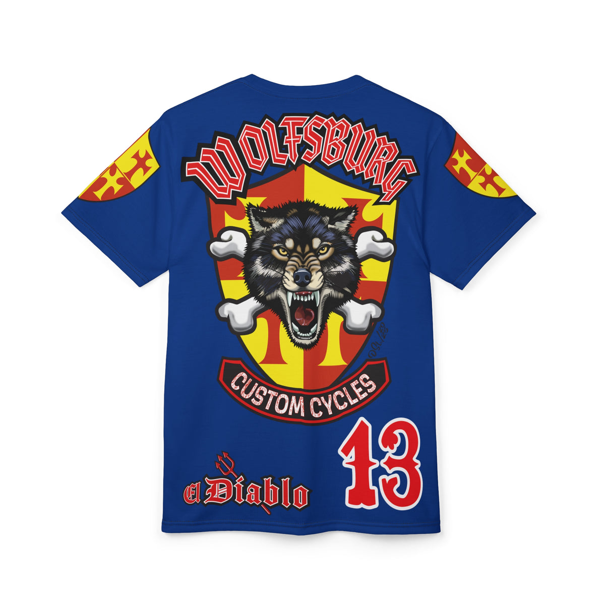 Wolfsburg Custom Cycles HiViz Graphic Super Tee for Bikers