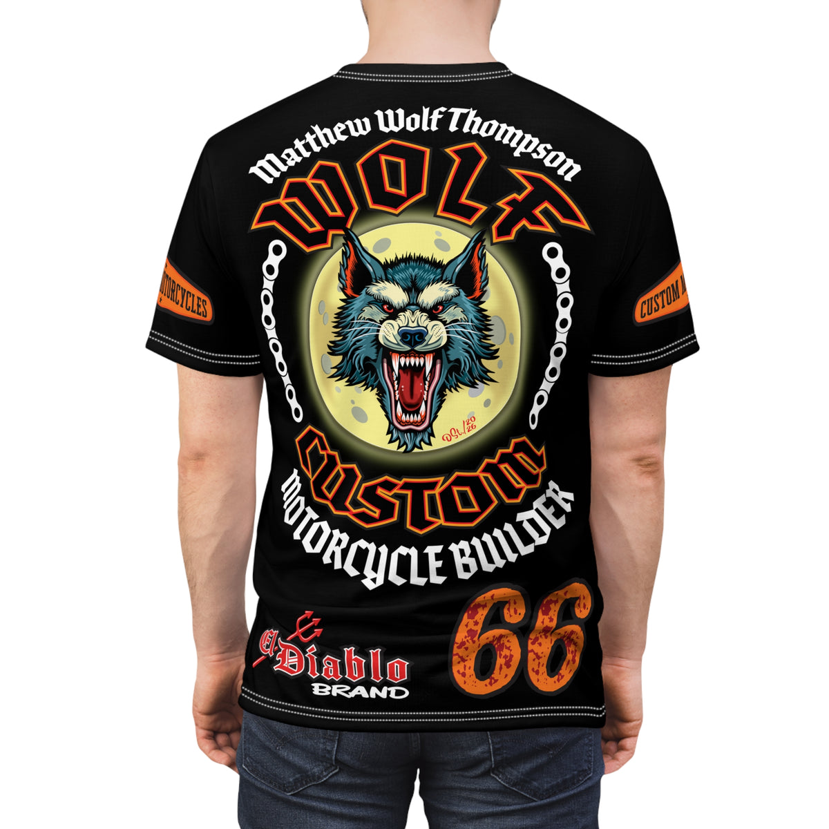 MWT Wolf Custom Motorcycles Super Tee — Viciously Cool High Performance Motorcycle Riding Shirt