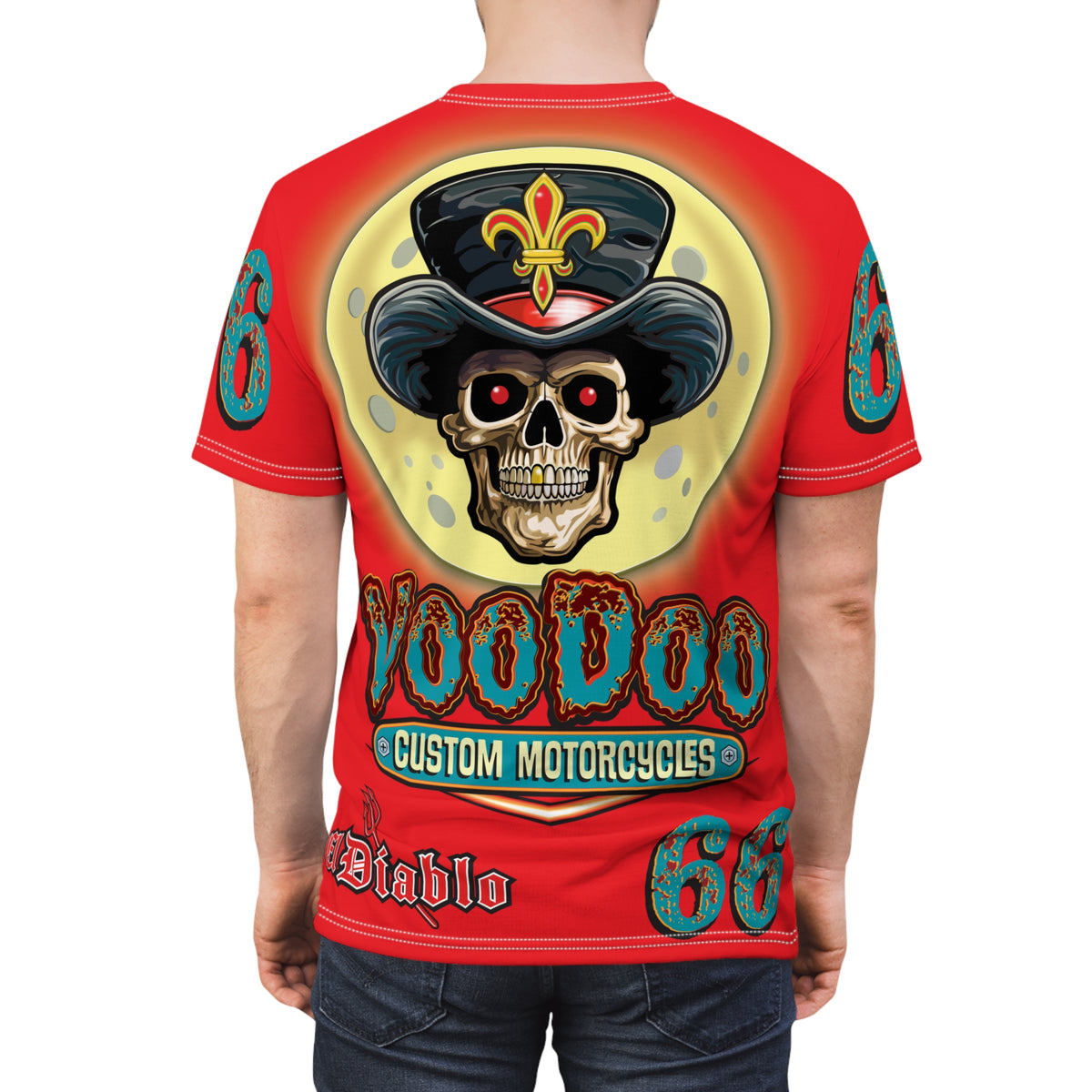 Voodoo Custom Motorcycles  Unisex HiViz Tee, Edgy Graphic Shirt, Motorcycle Apparel, Skull T-Shirt, Perfect for Bikers