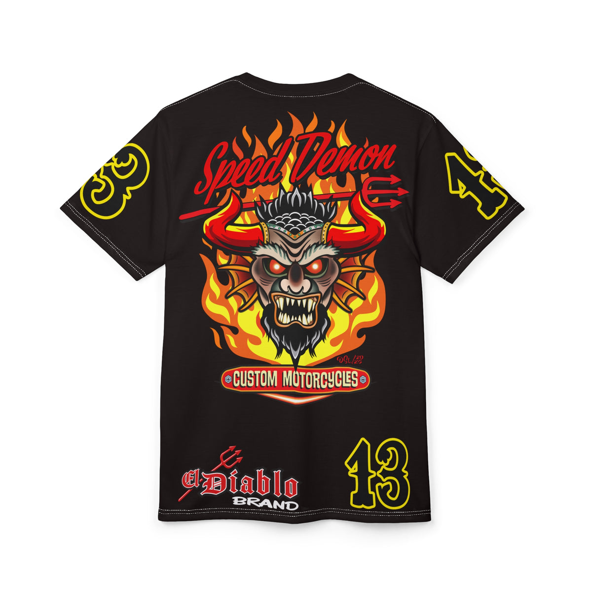 Speed Demon Customs Midnigt Rider Super Tee — Extreme Edgy Graphics - Bad Attitude Custom Biker Riding Gear